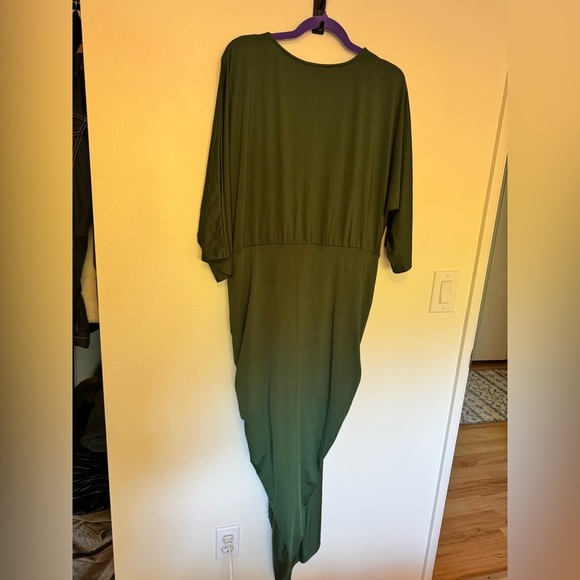 NEW Baltic Born Mimi Midi Dress Ruched Drape Plus Size 2X Hunter Green NWT - Picture 5 of 9